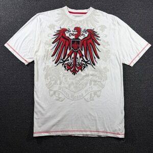 Vintage Avirex Embroidered Phoenix Crest Graphic T-Shirt Men's XXL White Red Y2K